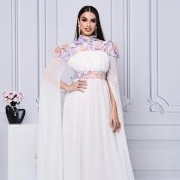 Floral Neckline and Waistband