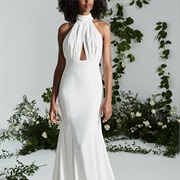 Two Ruched Panels Halter Neck Bodice