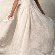 Embossed Fabric Wedding Dress