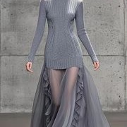 Sweater Top of Dress With Sheer Skirt