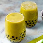 Matcha Boba Tea With Sugarplum Boba