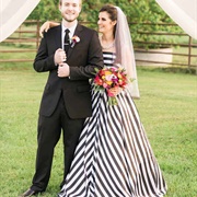 Colored Striped Wedding Dress