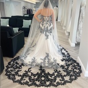 Colored Appliques on Wedding Veil