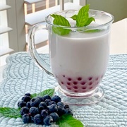 Blueberry Boba Tea With Sugarplum Boba