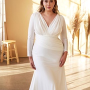 Diagonal Fabric Waistband, Wedding Gown