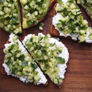 Multigrain Sourdough Bread With Cottage Cheese and Cucumber