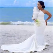 One-Shoulder With Feathers