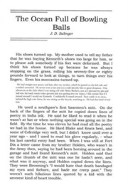 The Ocean Full of Bowling Balls (J.D. Salinger)