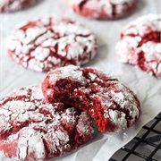 Cake Mix Red Velvet Crinkle Cookie