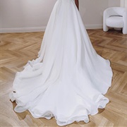 Ruffled Hem Effect on Train From Layers of Fabric