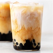 Chai Boba Tea With Butterscotch Boba