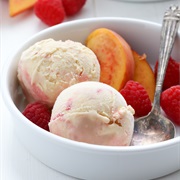 Peach Raspberry Swirl Ice Cream