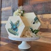 Asymmetrical Double Tier Sideways Cake