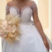 Off-Shoulder Straps, Sheer With Embellishment