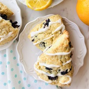 Meyer Lemon Glazed Blueberry Scone