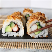 Seafood Stick California Rolls With Teriyaki Sauce