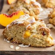 Almond Glazed Peach Scone