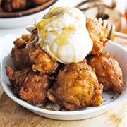 Apple Fritters and Ice Cream