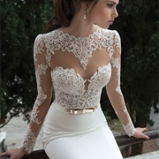 Lace Bodice, Illusion Line Between Bust and Neckline