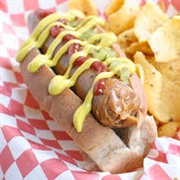 Vegan Apple and Sauerkraut Hot Dog