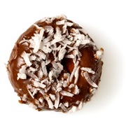 Chocolate Frosted Vanilla Cake With Coconut