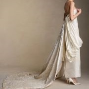 Watteau Train With Draping on Sides