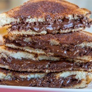 Sourdough Bread With Chocolate Almond Spread and Dates