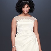 Decoration Where Bodice Meets Illusion Neck