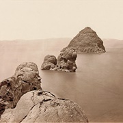 The Pyramid and Domes, Pyramid Lake, Nevada (Timothy H. O'Sullivan)