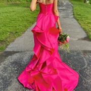 Ruffled Train on Bridesmaid Dress