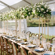 Tall, See-Through Stands for Centerpieces
