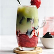 Spumoni Boba Tea With Watermelon Boba