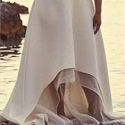 Sheer Underlayer Hanging Down, High-Low Skirt