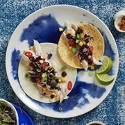 Taco With Spicy Blueberry Sauce
