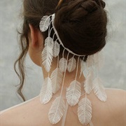 Dangling Cloth Feathers Headpiece