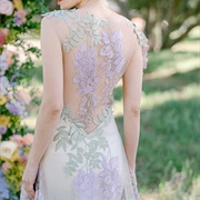 Wisteria on Wedding Gown