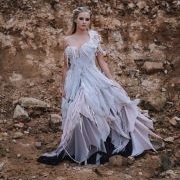 Shredded Fabric Look for Wedding Dress