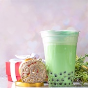 Peppermint Boba Tea With Cucumber Boba