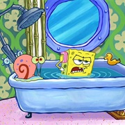 SpongeBob Taking a Bath Underwater