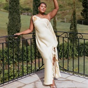 One-Shoulder 3D Flower