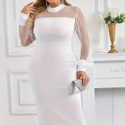 Striped Sheer Neckline and Sleeves