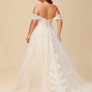 Appliques Down Middle Back of Skirt