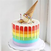Melting Ice Cream Cone Cake