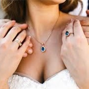 "Something Blue" Sapphire Jewelry on Bride