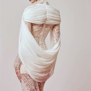 Low-Hanging Back Drape on Dress