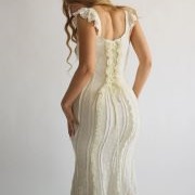 Vertical Ruffles Down Back of Dress