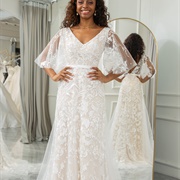 Batwing Sleeves on Wedding Dress