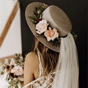 Decorated Hat With Veil