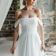 Visible Boning Combined With Soft Draping on Bodice