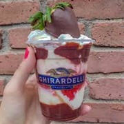 Strawberry Passion Hot Fudge Sundae